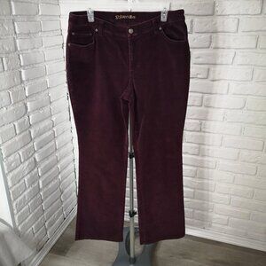 St John's Bay Ladies Size 12 Purple Bootcut Corduroy Pants